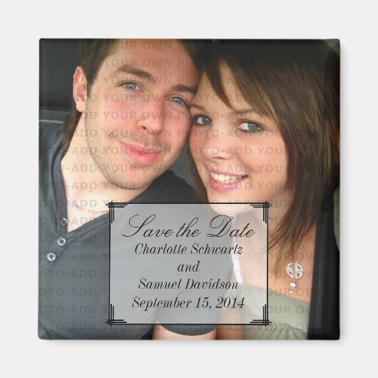 Ivory Art Deco Lijst Save the Date Magnet (Voorkant)