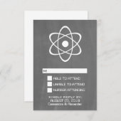 Ivory Atomic Chalkboard Response Kaart (Voorkant / Achterkant)