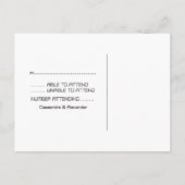 Ivory Atomic Chalkboard RSVP Briefkaart (Achterkant)