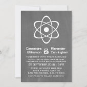 Ivory Atomic Chalkboard Wedding Invite Kaart (Voorkant)