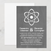 Ivory Atomic Chalkboard Wedding Invite Kaart (Voorkant / Achterkant)