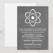 Ivory Atomic Schoolbord Save the Date Uitnodiging (Voorkant / Achterkant)