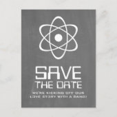 Ivory atoomalkboard Save the Date Briefkaart (Voorkant)