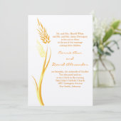 Ivory Autumn Wheat Wedding Invitation Kaart (Staand voorkant)