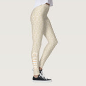 Ivory Awareness Ribbon Art Custom Words Leggings (Rechts)
