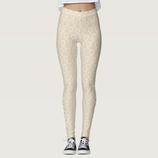 Ivory Awareness Ribbon Art Custom Words Leggings (Voorkant)