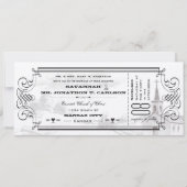 Ivory Background Black Font Chapel Ticket Weddensc Kaart (Voorkant)