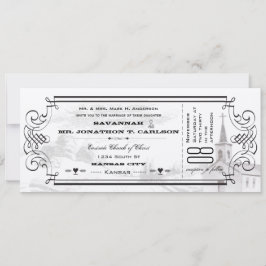 Ivory Background Black Font Chapel Ticket Weddensc Kaart