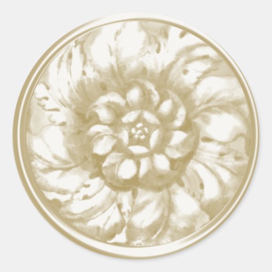 Ivory  barokonaal in reliëf verzegeld zegel (Voorkant)