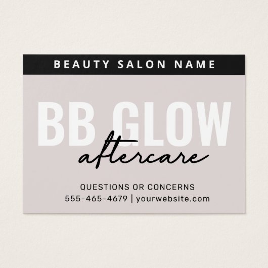 Ivory BB Glow Facial After Care Instruction Kaart (Voorkant)