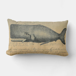 Ivory  Beach Whale Lumbar Throw Kussen