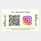 Ivory bedrijfsnaam qr code instagram rechthoekige sticker (Voorkant)