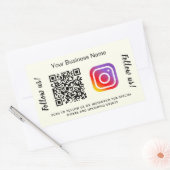 Ivory bedrijfsnaam qr code instagram rechthoekige sticker (Envelop)
