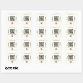 Ivory bedrijfsnaam qr code instagram vierkante sticker (Vel)