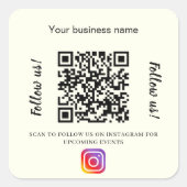 Ivory bedrijfsnaam qr code instagram vierkante sticker (Voorkant)