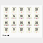 Ivory bedrijfsnaam qr code instagram vierkante sticker (Vel)