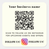 Ivory bedrijfsnaam qr code instagram vierkante sticker (Voorkant)