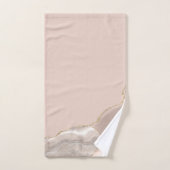 Ivory Beige Agate Geode Gold Glitter Bad Handdoek (Handdoek)