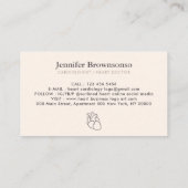 Ivory Beige Blush Cardioloog Doctor Heart Visitekaartje (Achterkant)