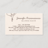 Ivory Beige Blush Dance School Ballet Visitekaartje (Achterkant)