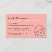 Ivory Beige Blush Handmade Hobby Craft Embroidery Visitekaartje (Achterkant)