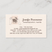 Ivory Beige Blush Handmade Hobby Painting Visitekaartje (Achterkant)