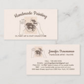 Ivory Beige Blush Handmade Hobby Painting Visitekaartje (Voorkant / Achterkant)