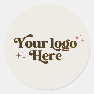 Ivory Beige Boho Small Business Logo Hartelijk dan Ronde Sticker