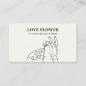 Ivory Beige Florist Handgetekend Botanisch Visitekaartje (Voorkant)