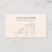Ivory Beige Florist Hold Hand Flower Daisy Visitekaartje (Voorkant)