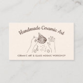 Ivory Beige Handmade Hobby Ceramic Fish Mosaic Visitekaartje (Voorkant)