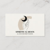 Ivory Beige Hands Moon Energy Healing Visitekaartje (Voorkant)