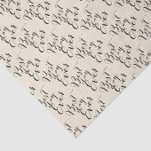 Ivory Best Day Ever Chic Zwar Script Calligrafie Tissuepapier (Detail)