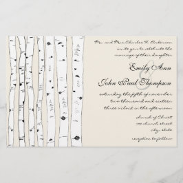 Ivory Birch Tree Wedding Invitations