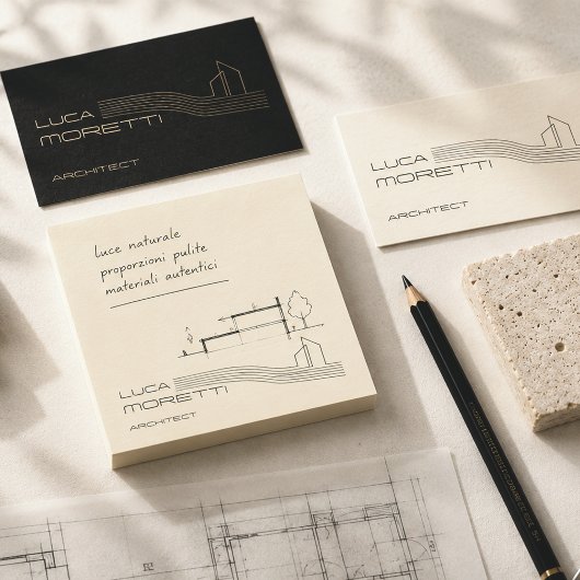 Ivory Black Architect Luxe Merk Minimalistisch Post-it® Notes