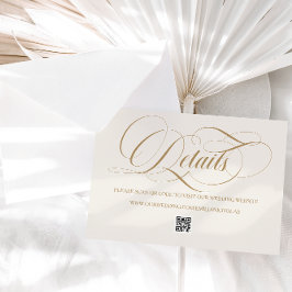 Ivory Black Classic Eenvoudige bruiloft Informatiekaartje