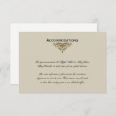 Ivory Black en Gold Damask Wedding Insert Informatiekaartje (Voorkant / Achterkant)