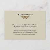 Ivory Black en Gold Damask Wedding Insert Informatiekaartje (Voorkant)