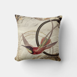 Ivory Black & Gold Artistic Hummingbird Kussen