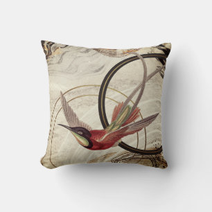 Ivory Black & Gold Artistic Hummingbird Kussen