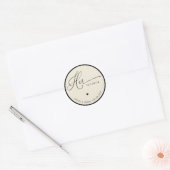 Ivory & Black Haar Favoriete Trouwcadeautje Ronde Sticker (Envelop)
