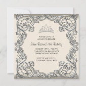 Ivory Black Quinceanera Uitnodigingen (Achterkant)