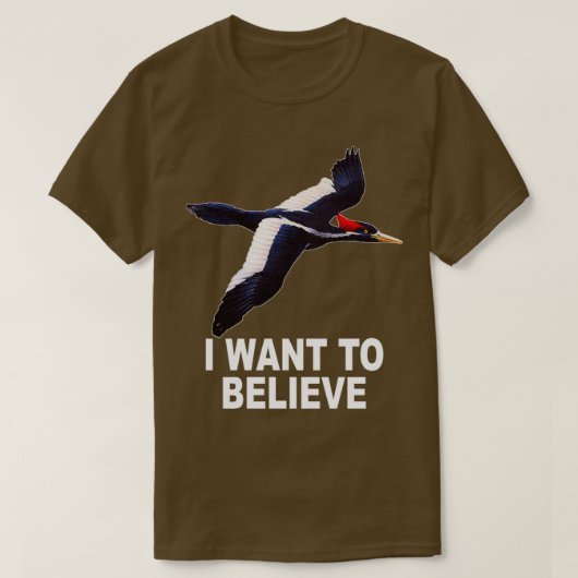 Ivory Bled Woodpecker, die ik wil geloven T-shirt (Design voorkant)