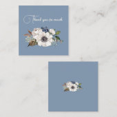Ivory bloemen blauw dank je briefkaarten (Voorkant / Achterkant)