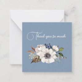 Ivory bloemen blauw dank je briefkaarten