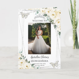 Ivory Bloemen Zilver Quinceañera Orde van het Even Programma