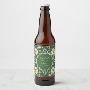 Ivory Bloemengroen Smaragd Bruidsdouche Bier Etiket
