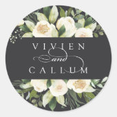 Ivory Bloom | Aangepaste Floral Wedding Ronde Sticker (Voorkant)