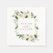 Ivory Bloom | Aangepersonaliseerde Floral Lijst We Servet (Voorkant)