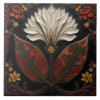 Ivory Bloom at Midnight Tegeltje